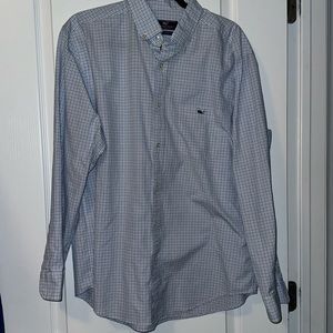 Vineyard Vines Tucker Men’s Long Sleeve Button Down Shirt Blue Plaid L